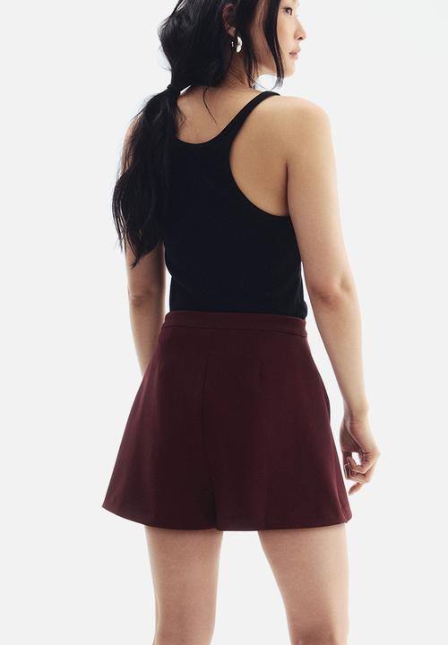 H&M - Wrap skort -  burgundy