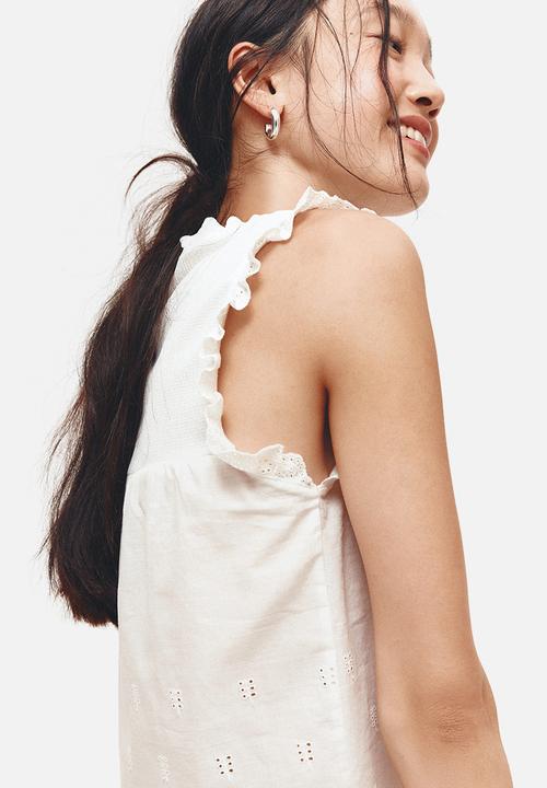 H&M - Frill-trimmed vest top - white