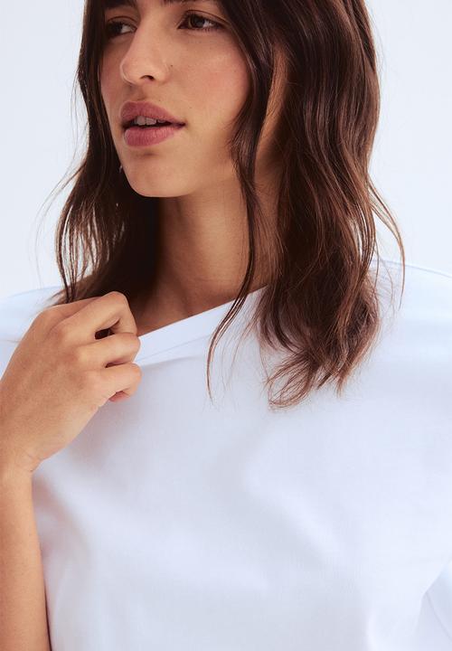H&M - Shoulder-pad T-shirt - white
