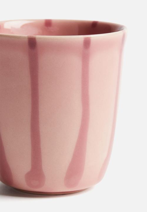 H&M - Drip-glazed stoneware mug - pink/patterned