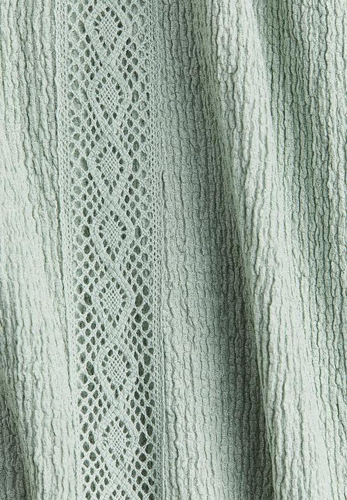H&M - Crinkled lace-detail blouse - light green 
