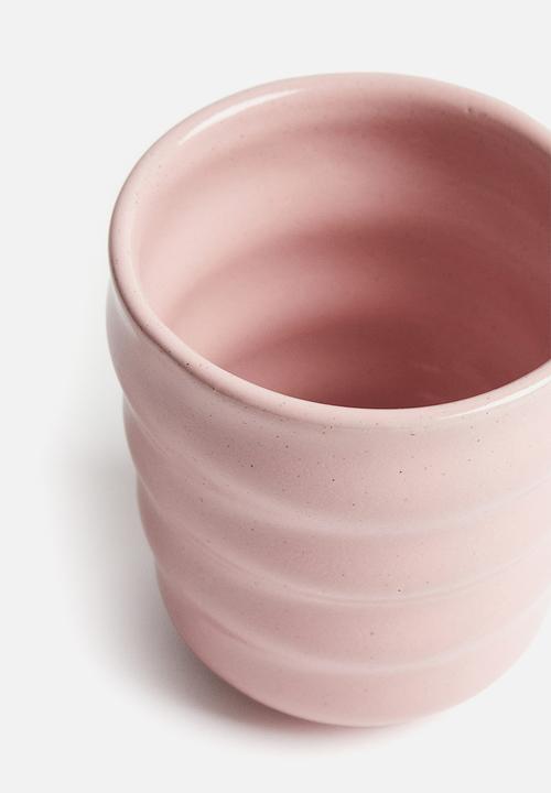 H&M - Fluted stoneware mug - light pink
