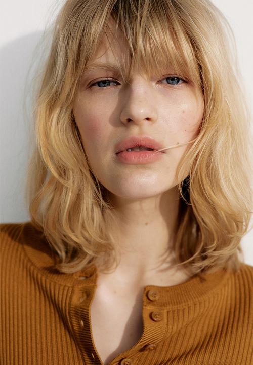 H&M - Rib-knit top - light brown