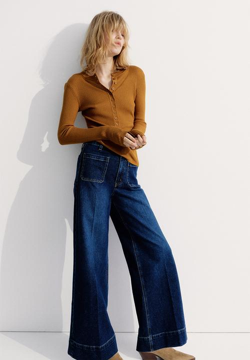 H&M - Rib-knit top - light brown