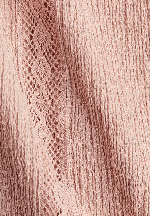 H&M - Crinkled lace-detail blouse - peach pink
