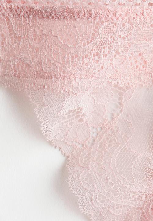 H&M - 2-Pack lace thong briefs - light pink