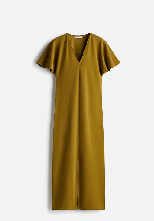 H&M - V-neck interlock dress - olive green