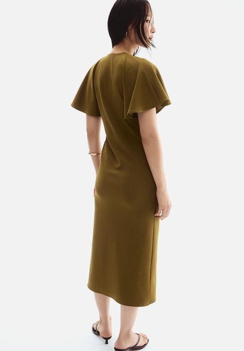 H&M - V-neck interlock dress - olive green