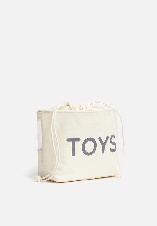 Small canvas storage basket - white