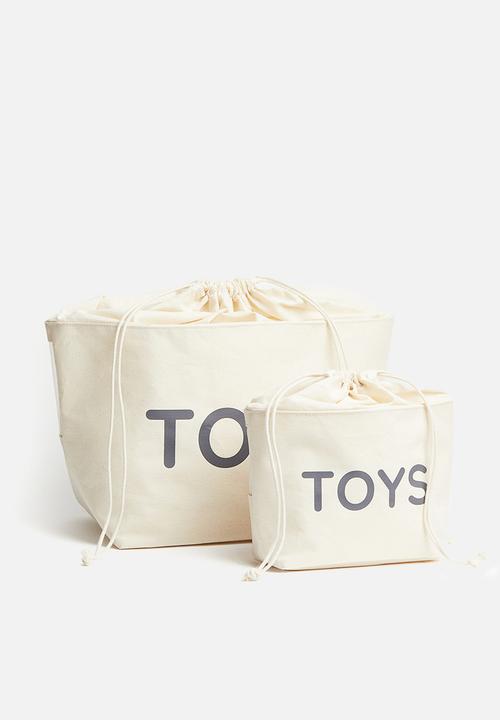 H&M - Small canvas storage basket - white