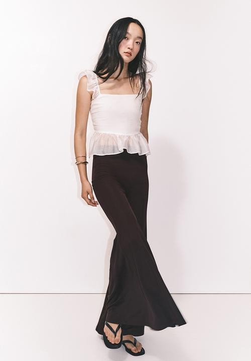H&M - Flared trousers - burgundy