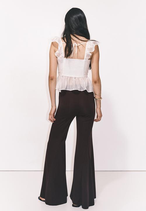 H&M - Flared trousers - burgundy