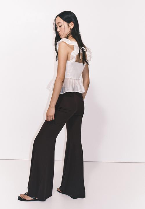 H&M - Flared trousers - burgundy