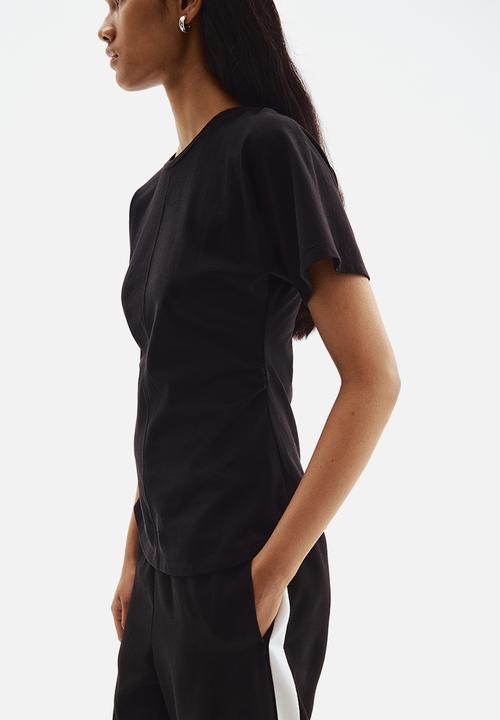 H&M - Ruched t-shirt - black