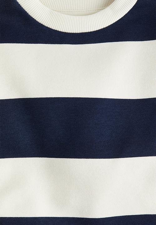 H&M - Sweatshirt - cream/navy blue striped
