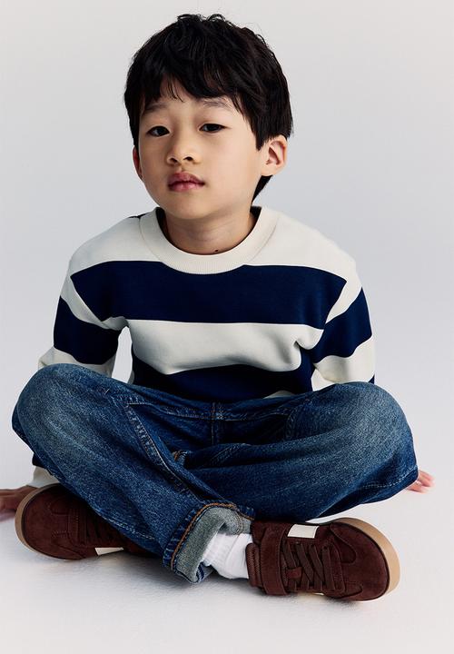 H&M - Sweatshirt - cream/navy blue striped
