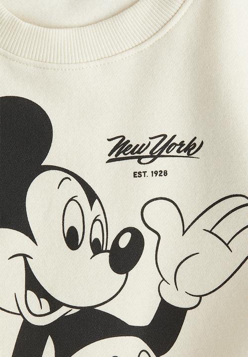 H&M - Printed sweatshirt - cream/mickey mouse 