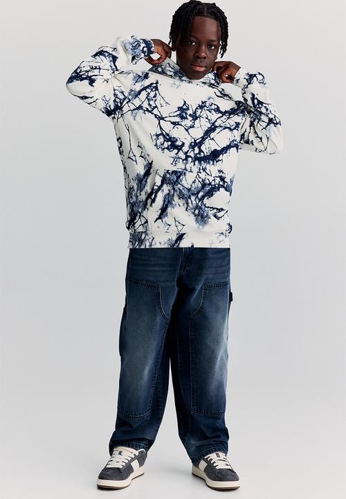 H&M - Hoodie - white marbled