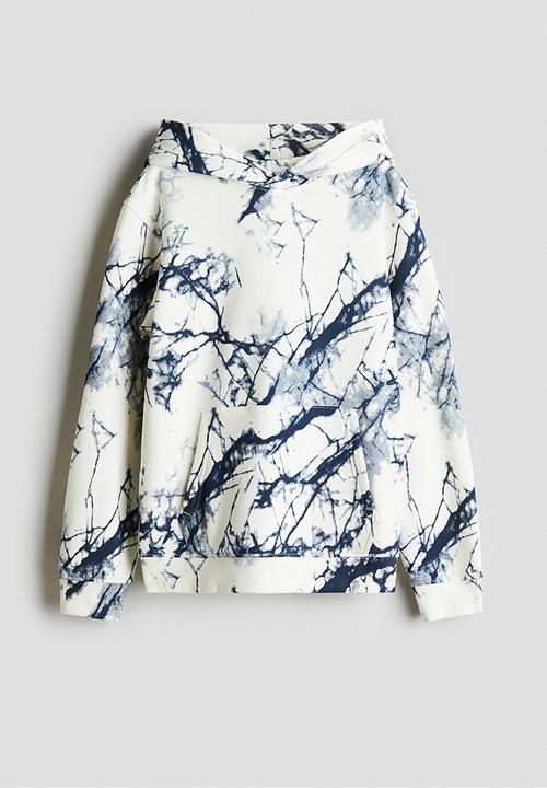 H&M - Hoodie - white marbled