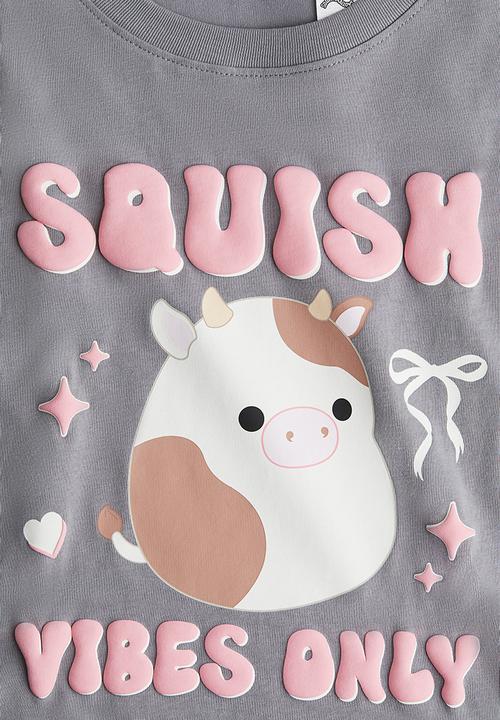 H&M - Printed cotton t-shirt - grey/squishmallows