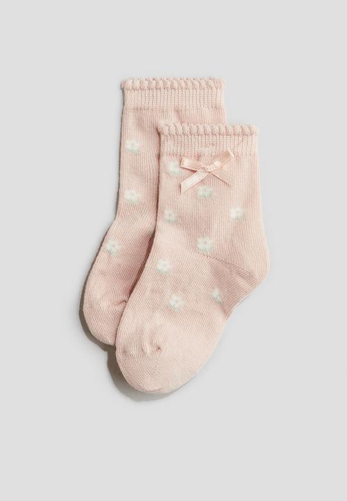 H&M - 4-Pack socks - light pink/floral 