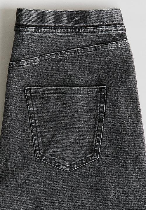 H&M - Wide denim-look trousers - black
