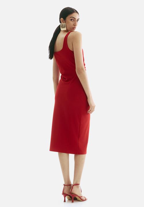 H&M - Draped midi dress - bright red