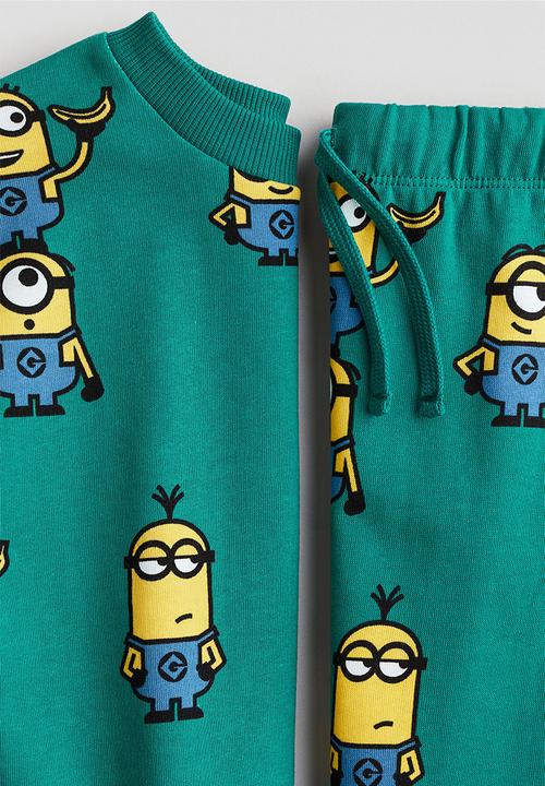 H&M - 2-Piece printed sweatshirt set - turquoise/minions 