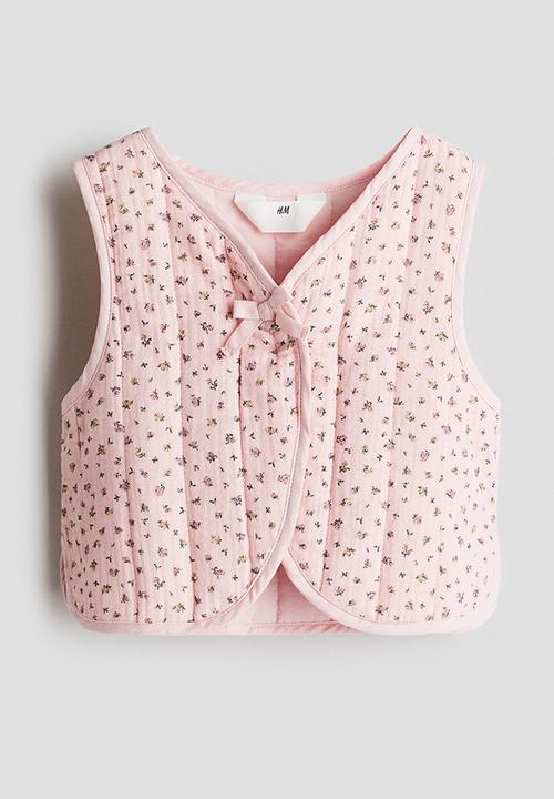 H&M - Quilted muslin waistcoat - pink,multi