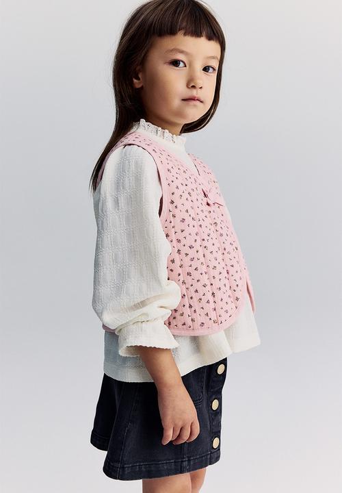 H&M - Quilted muslin waistcoat - pink,multi