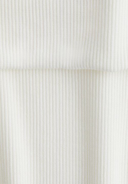 H&M - Rib-knit off-the-shoulder top - white