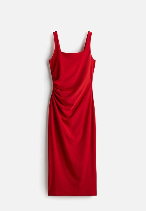 H&M - Draped midi dress - bright red