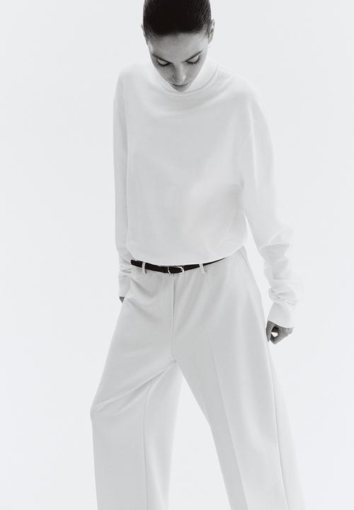 H&M - Belted ankle-length trousers - cream