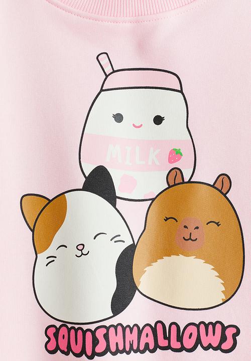 H&M - Printed sweatshirt - light pink/squishmallowsi