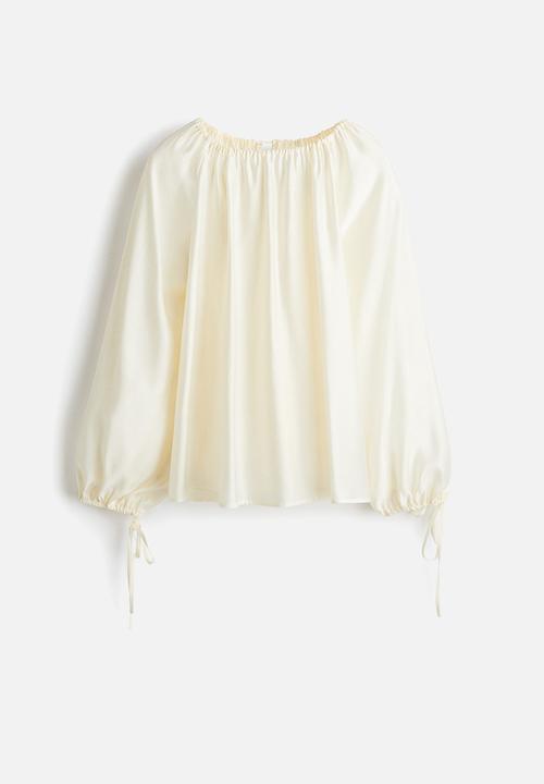 H&M - Drawstring-detail blouse - cream