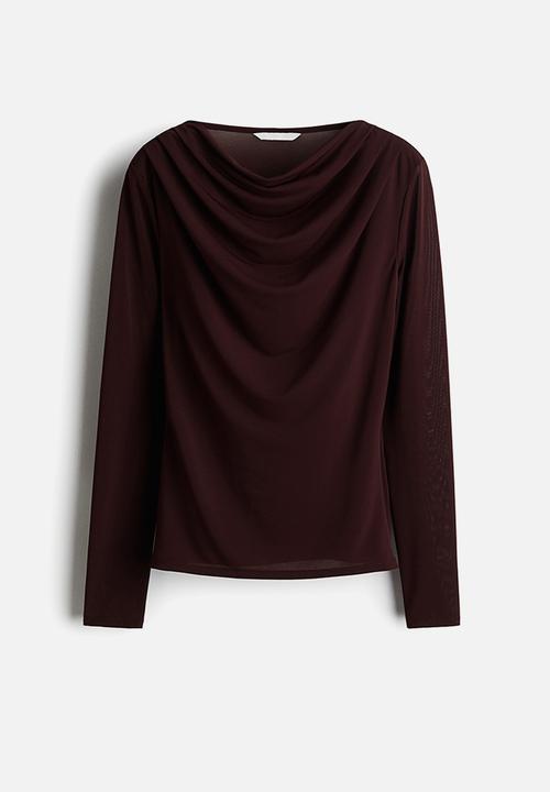 H&M - Cowl-neck top - burgundy 