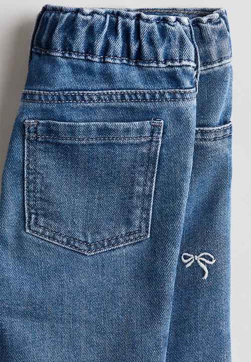 H&M - Embroidery-detail jeans - denim blue/bows