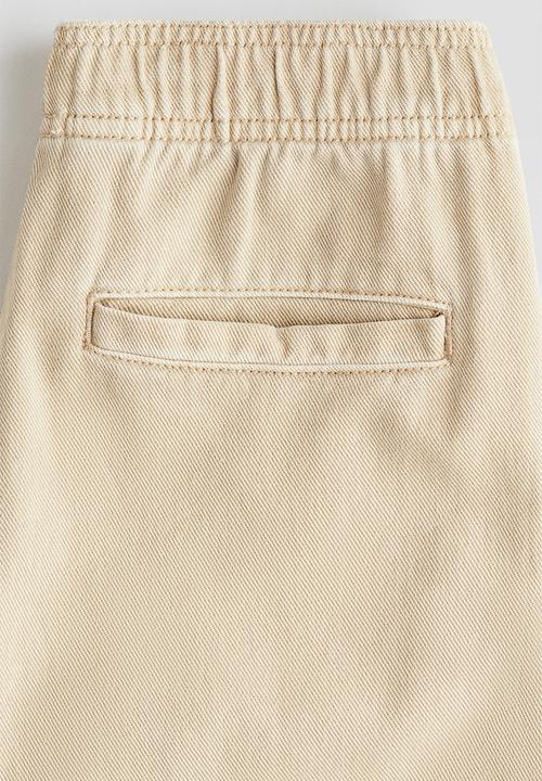 H&M - Cotton twill joggers - beige