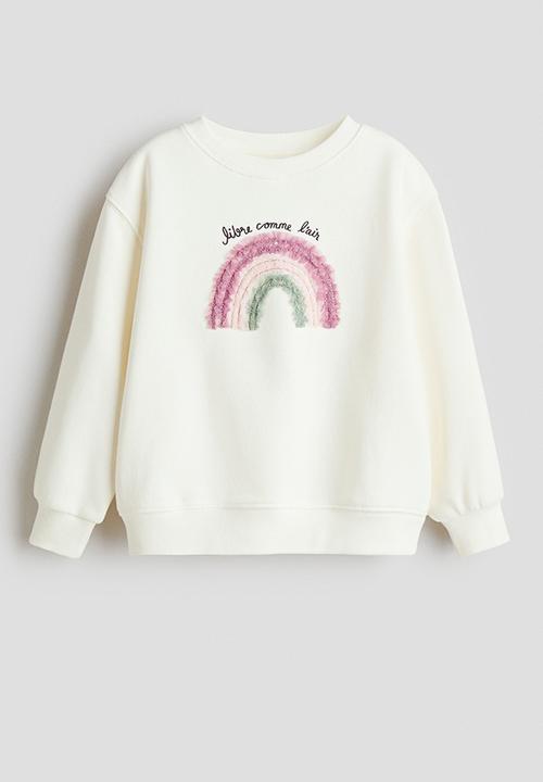 H&M - Sweatshirt -white/rainbow 