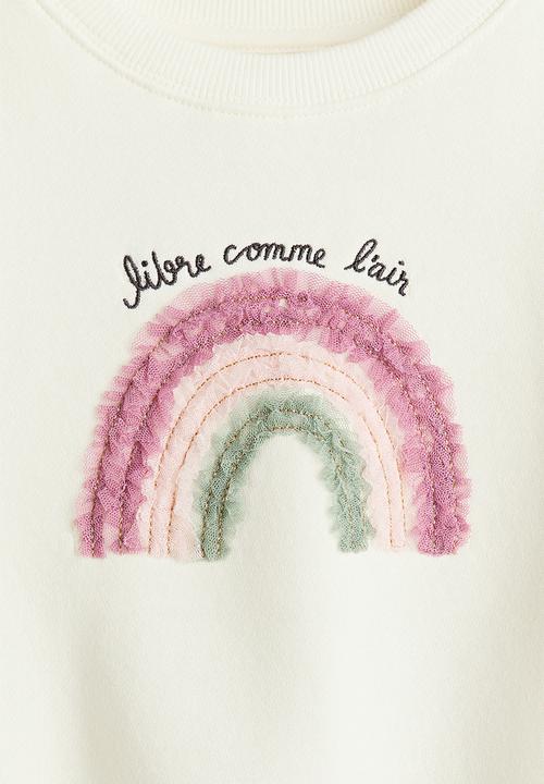 H&M - Sweatshirt -white/rainbow 