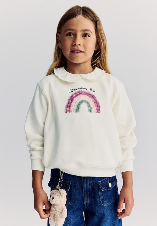 H&M - Sweatshirt -white/rainbow 