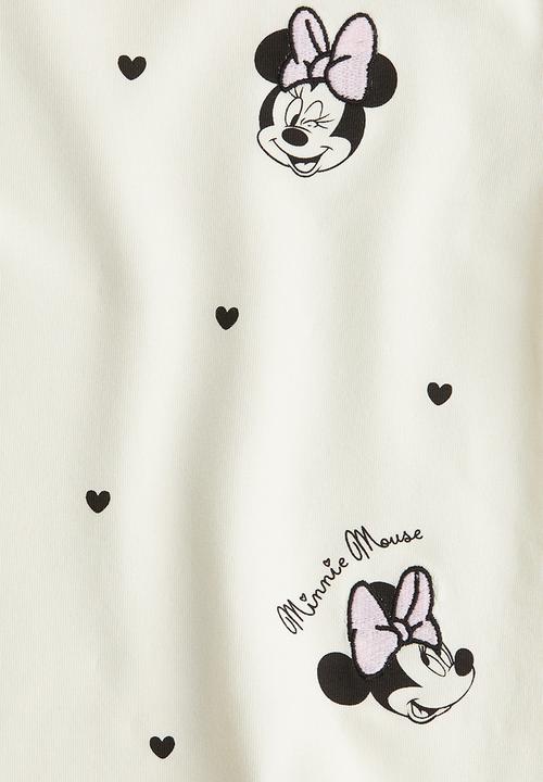H&M - Long-sleeved cotton top - white/minnie mouse 