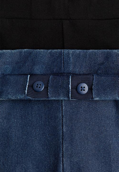 H&M - 2 pack flared jeggings - black & dark denim blu