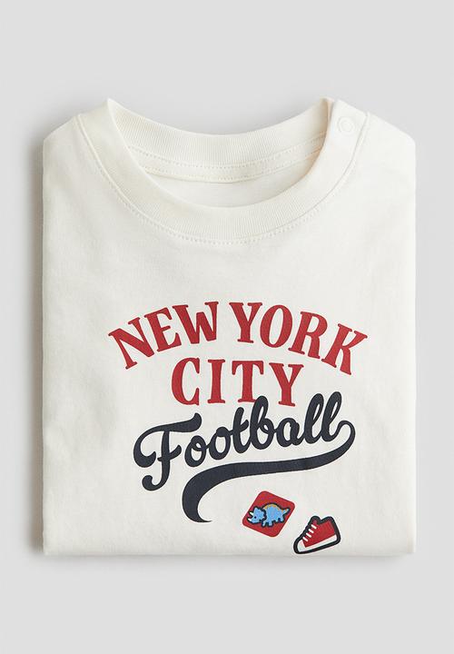 H&M - Printed cotton t-shirt - white new york city