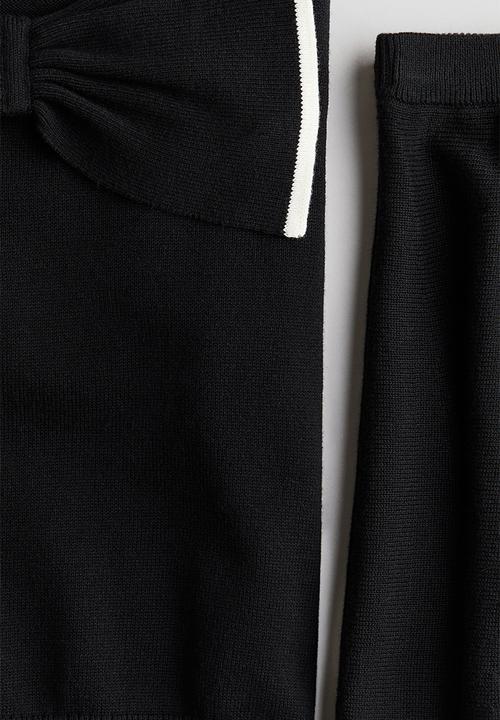 H&M - 2-Piece jumper and skirt set - black & white