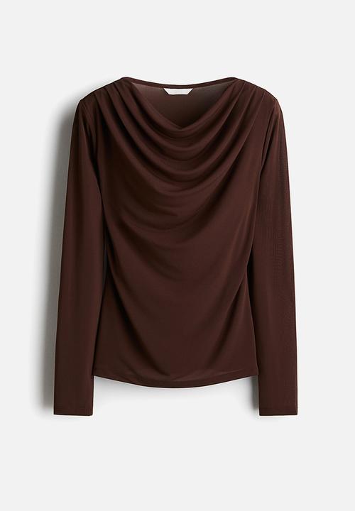 H&M - Cowl-neck top - dark brown