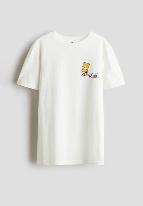 H&M - Print-motif cotton t-shirt - white the simpsons