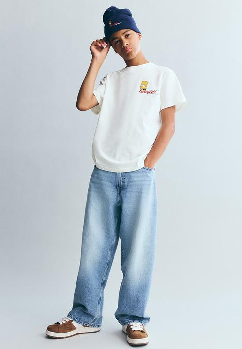 H&M - Print-motif cotton t-shirt - white the simpsons