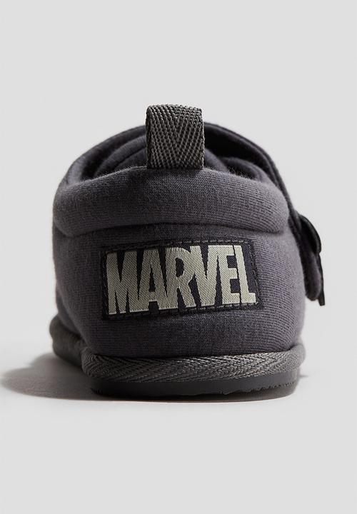 H&M - Printed cotton slippers - navy blue marvel comics