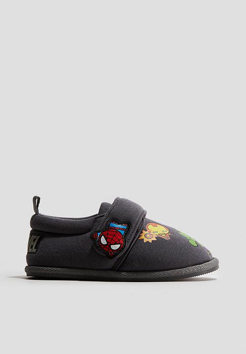 H&M - Printed cotton slippers - navy blue marvel comics